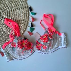 For Love And Lemons Neon Poppy Bra Medium NEW